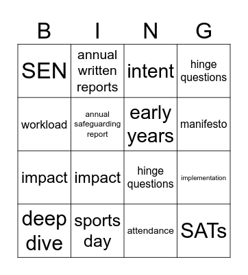 Buzzword Bingo Card