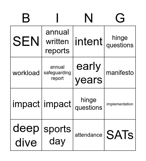 Buzzword Bingo Card