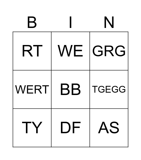 Problem Solving Bingo Card