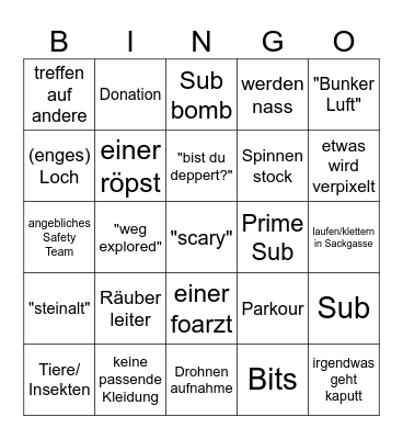 ROOFLESS TV VIDEO Bingo Card