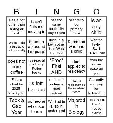 Welcome! Bingo Card