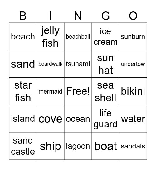 Island Bingo Card