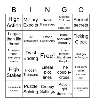 Yarn Hive Book Club Bingo Action Adventure Edition Bingo Card