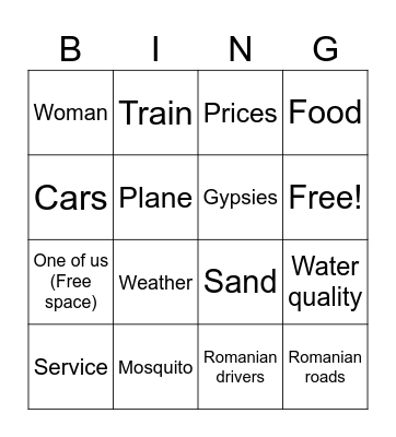 GILLES complaining bingo Card