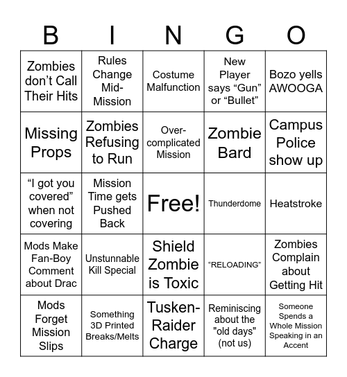 ENDWAR BINGO Card