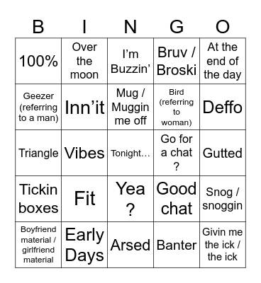 Love Island UK 2024 Bingo Card