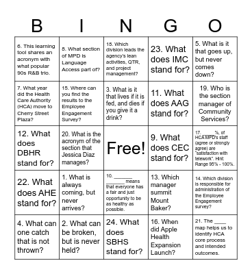 MPD CULTIVATING CONNECTION AND BELONGING BINGO - GAME 1 Bingo Card