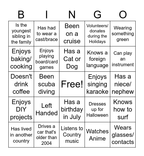 Enrollment Services Bingo Card