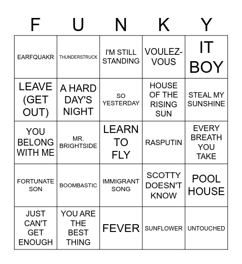 BINGO BANG-O BONG-O BABYYY Bingo Card