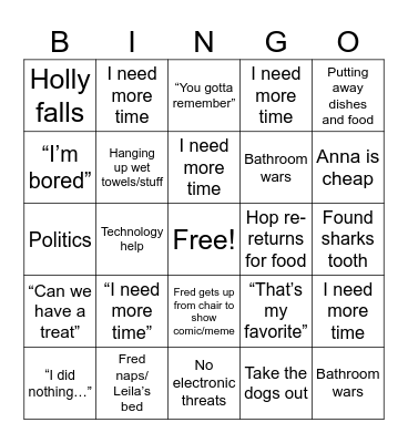 Topsail 2 Bingo Card