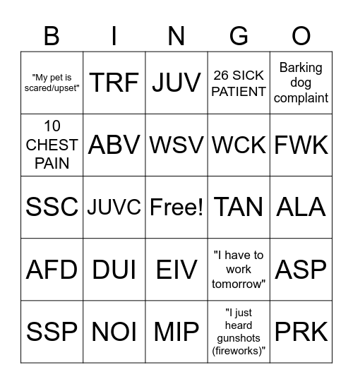 4th of July Bingo Card