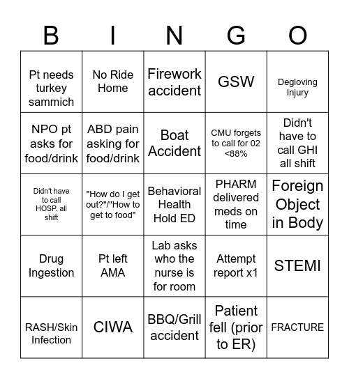 4th of July-COU Bingo Card