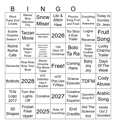 2008-2029 Bingo Card