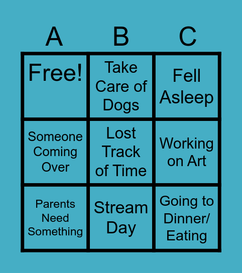 Wanna Hang Out? Bingo Card
