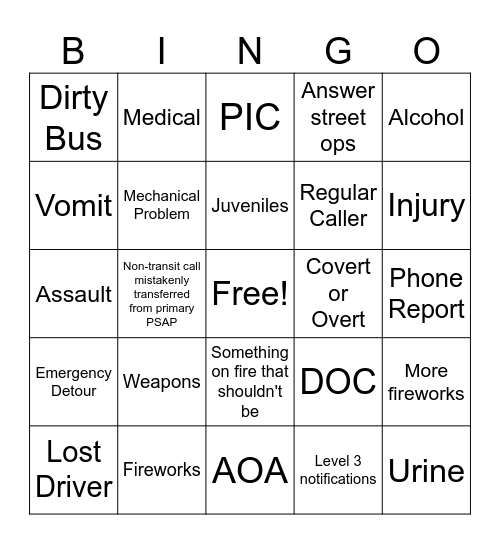 TCC Supervisor 4th of July BINGO Card
