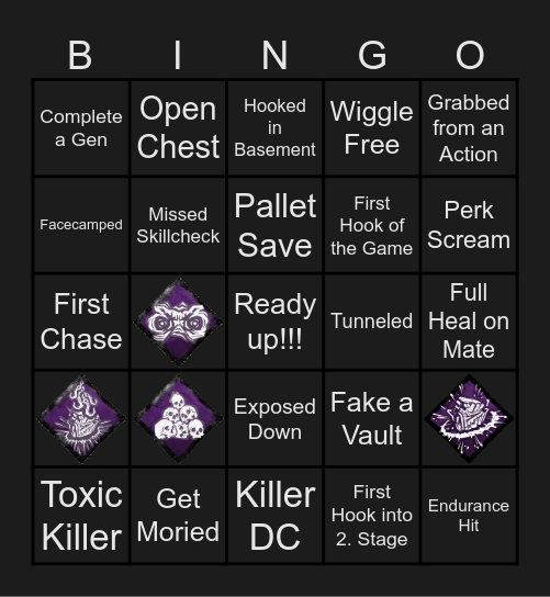 DBD Bingo Card