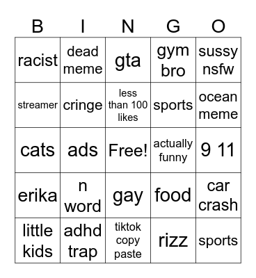 reels Bingo Card