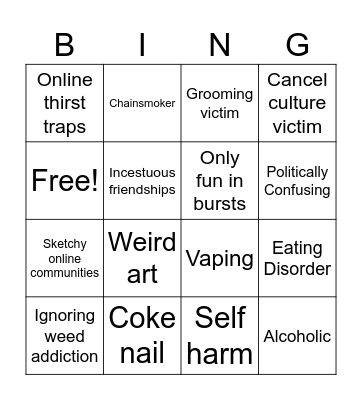 Transfemme Bingo (real) Bingo Card