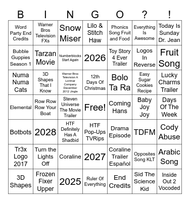 2008-2029 Bingo Card