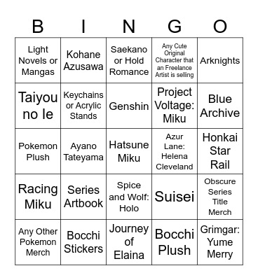 Anime Expo 2024 Scavenger Hunt - (Aaron) Bingo Card