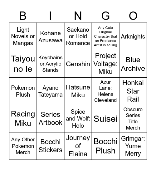 Anime Expo 2024 Scavenger Hunt - (Aaron) Bingo Card