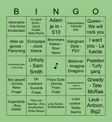 TITUS MUZIEKBINGO 2024 Bingo Card