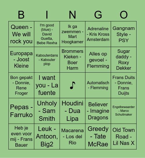 TITUS MUZIEKBINGO 2024 Bingo Card