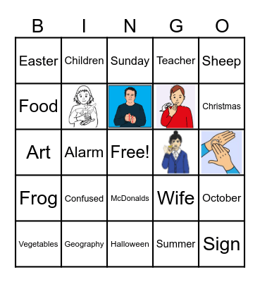 BSL Bingo Card