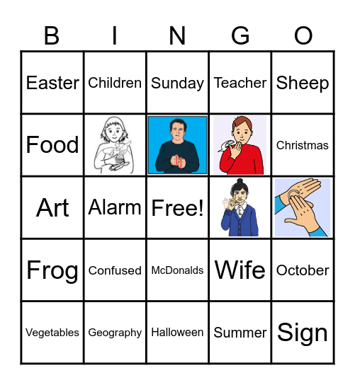 BSL Bingo Card