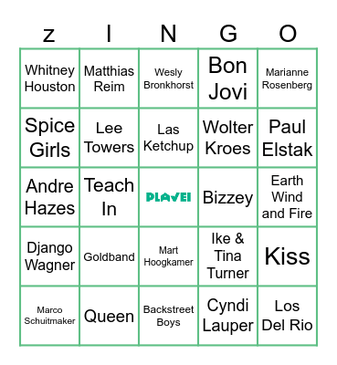 Guilty Pleasure Foute Uur Bingo Card