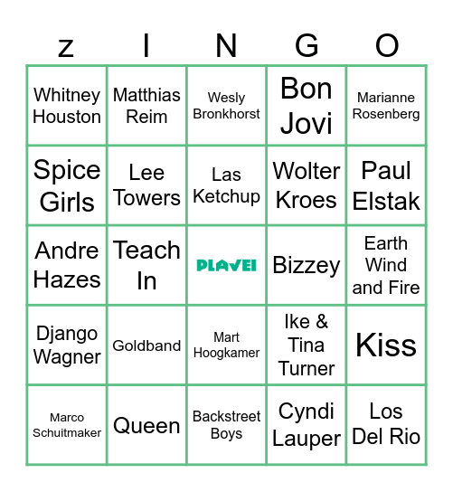 Guilty Pleasure Foute Uur Bingo Card