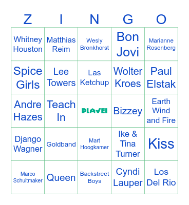 Foute uur Bingo Card