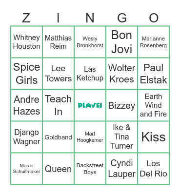 Foute uur Bingo Card