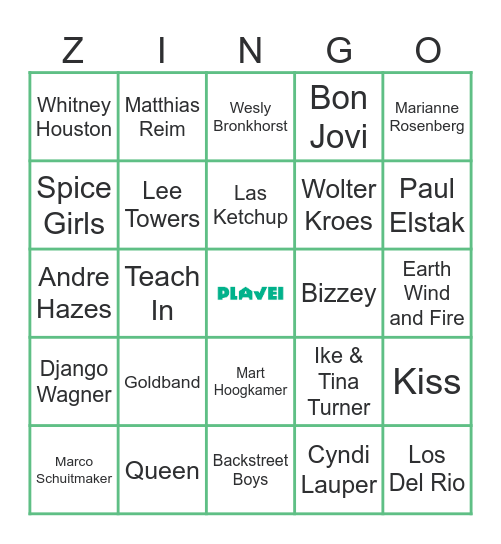Foute uur Bingo Card