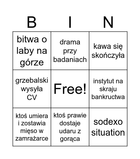 Lato w IP PAN Bingo Card