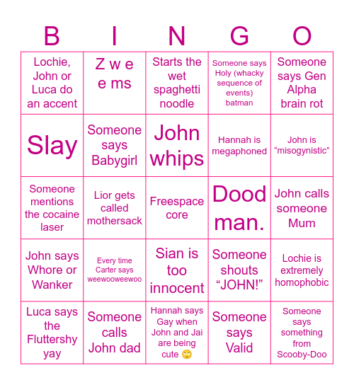 𝔼𝕚𝕘𝕙𝕥𝕖𝕖𝕟𝕥𝕙 𝔹𝕚𝕣𝕥𝕙𝕕𝕒𝕪 𝔹𝕚𝕟𝕘𝕠 Bingo Card