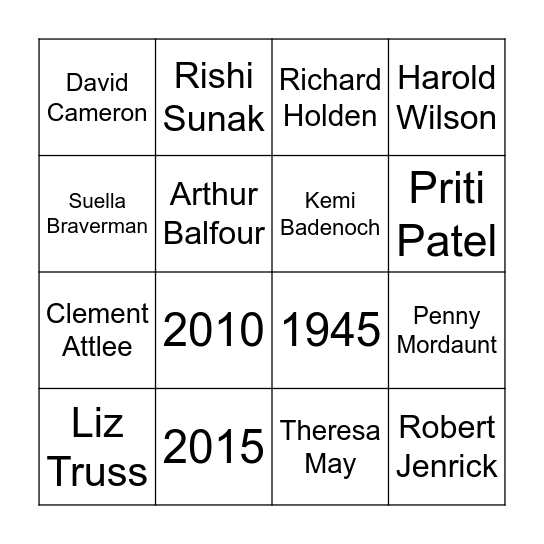 Election Night Bingo Card