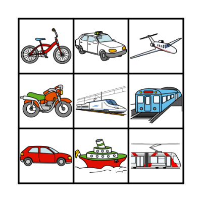 LES MOYENS DE TRANSPORT Bingo Card
