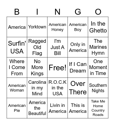 'Merica Bingo Card