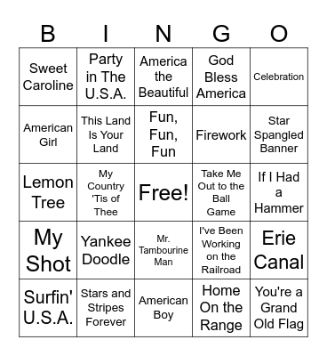 SINGO! 4th of July Edition Bingo Card