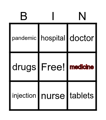 Health Bingo Card