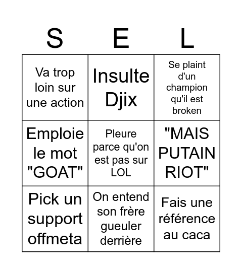 Le Bingocure Bingo Card