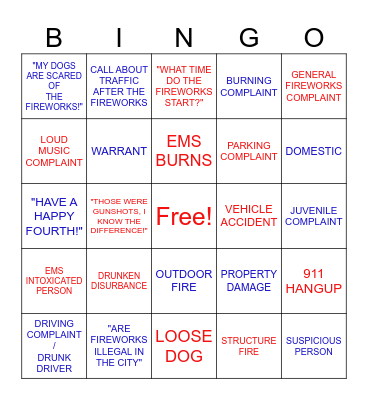 4TH OF JULY BINGO! Bingo Card