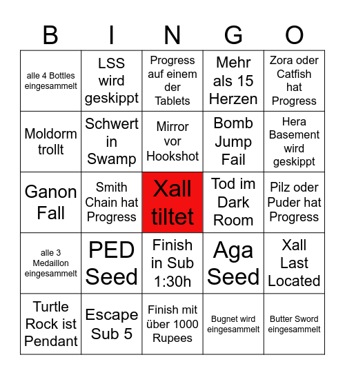 ALttP Bingo v2 Bingo Card