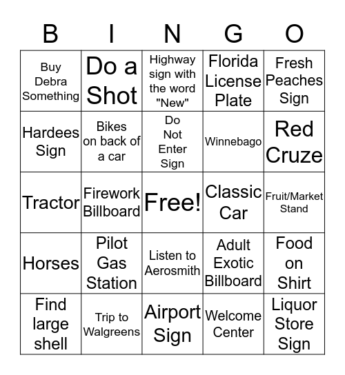 Kelly's Bingo Card Bingo Card