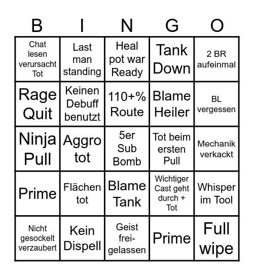 M+ Bingo Card