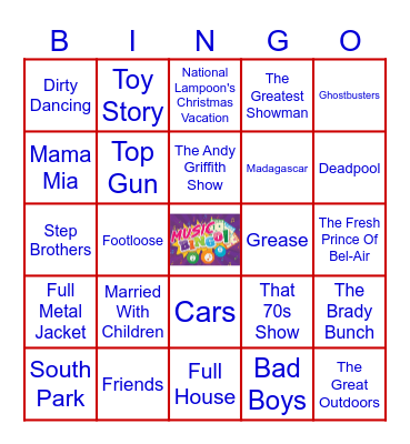 Movies And T.V Shows Bingo Card
