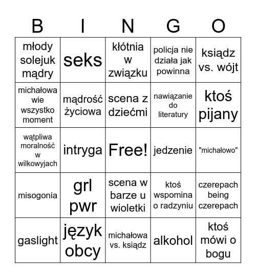 Ranczo bingo Card