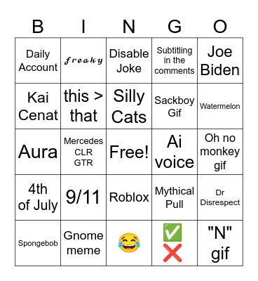 Twitch Bingo Card