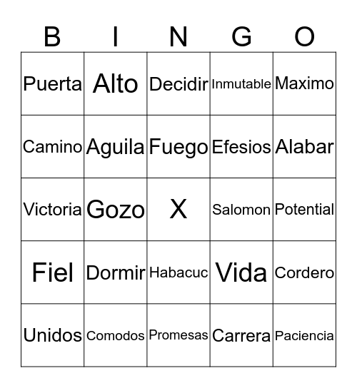 Vigilia Bingo Card